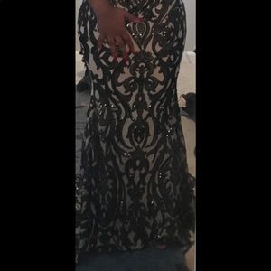 Nude and Black Prom Dress